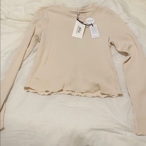 Waffle fitted crew neck